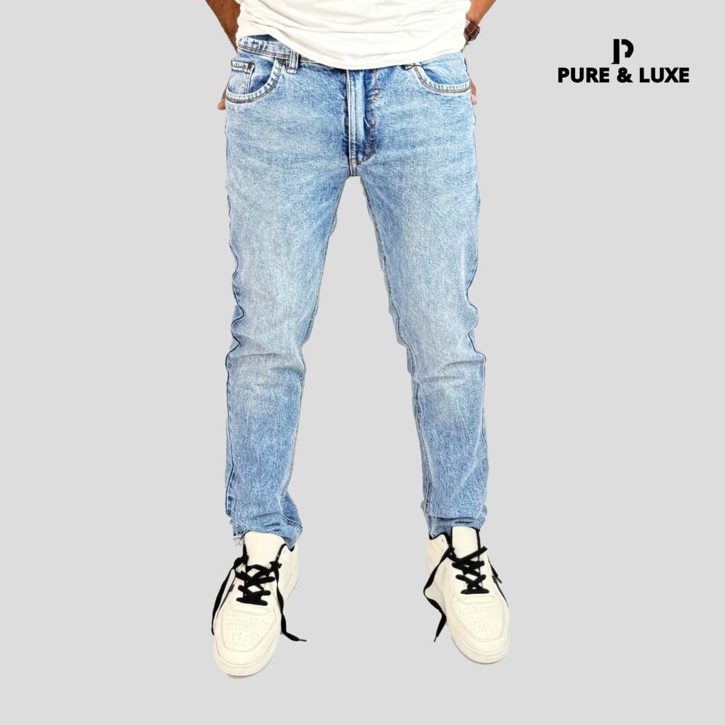 Women's Blue Comfort Slim Fit Light Fade Acid Wash Stretchable Jeans