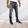 PURE & LUXE Acid Wash Black Jeans featuring trendy distressed details and a modern fit, crafted from premium denim for a stylish and edgy look.