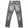 Flat backside view of PURE & LUXE Acid Wash Black Jeans, highlighting the stylish design and acid wash finish.