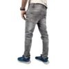 Model wearing PURE & LUXE Slim Fit Grey Jeans, showcasing the sleek and modern backside view with a tailored fit.