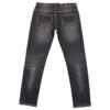 Flat frontside view of PURE & LUXE Classic Black Slim Fit Jeans highlighting sleek design and premium denim quality.