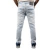 Back view of a model wearing Light Blue Jeans, showcasing the slim fit and premium denim quality