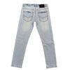 Flat back view of Light Blue Jeans, showcasing the slim fit and classic design details