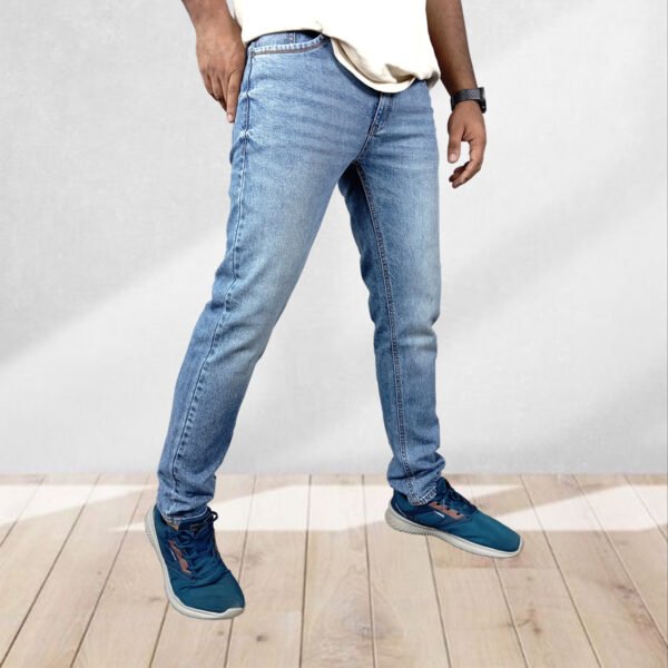 Mid Indigo Slim Fit Jeans for men with five-pocket design