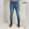 Front view of Everyday Indigo Slim Fit Jeans – Mid-Wash Blue Comfortable Denim for Men by Pure & Luxe