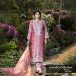 Shonak Pink Embroidered Muslin-Silk 3-Piece Suit – Ethnic Wear for Women