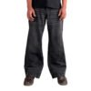 Premium Acid Wash Black Baggy Jeans for men - Front view oversized streetwear denim