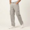 Front view of PURE & LUXE Premium Ash Cargo Fit Jeans showcasing reinforced tactical pockets, heavy-duty stitching, and a structured relaxed fit.