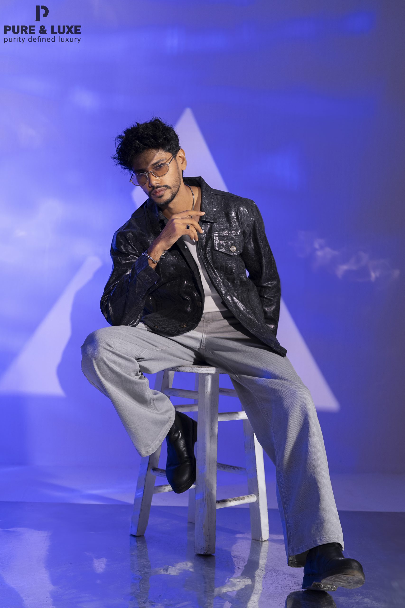 Cracked Coated Denim Jacket - Image 3