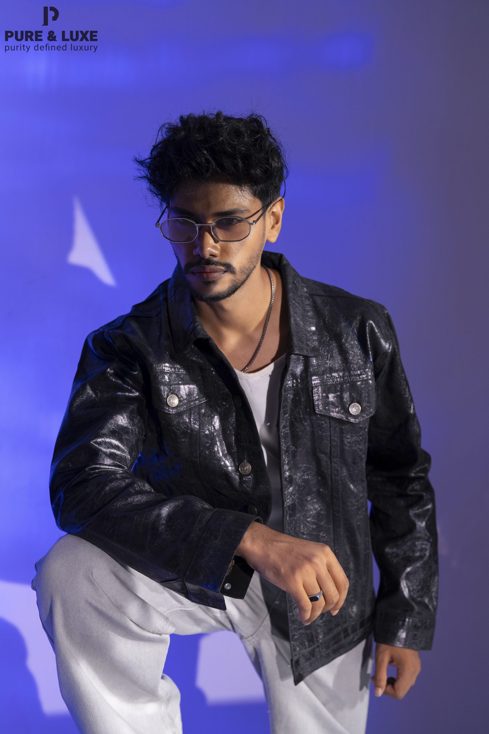 Cracked Coated Denim Jacket